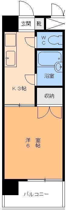 ガーデンハイツ緑町(1K/3階)の間取り写真