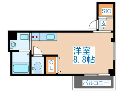 ジョリーメゾン甲良町(ワンルーム/3階)の間取り写真