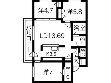 LAYLA27(3LDK/5階)の間取り写真
