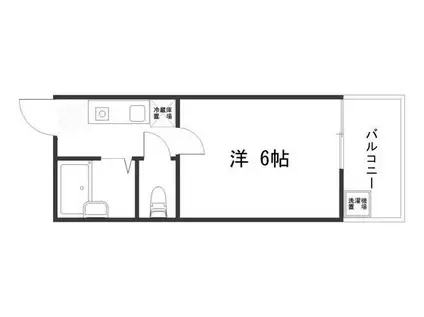 コーポ松原I(1K/2階)の間取り写真