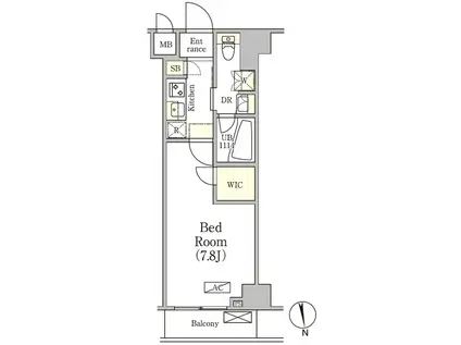 アジールコート品川中延サウス(1K/7階)の間取り写真