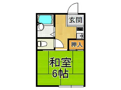 エレガンスハイツ武庫川(1K/1階)の間取り写真