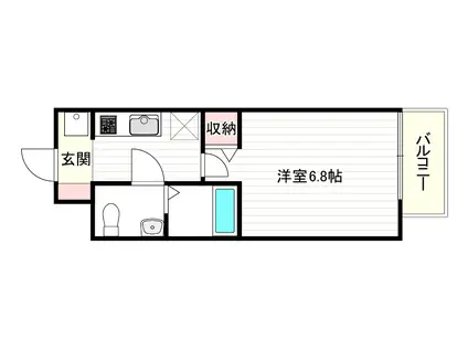 エグゼ大阪CITY ZEWI(1K/4階)の間取り写真