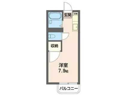 ジュネス川越(ワンルーム/2階)の間取り写真