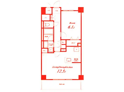 ウィンパース湘南台(1LDK/4階)の間取り写真