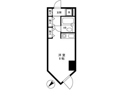朝日プラザ東池袋(ワンルーム/1階)の間取り写真