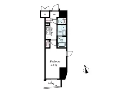 ハーモニーレジデンス東京シティゲート(1K/2階)の間取り写真