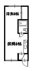 217ハイツ(1DK/2階)の間取り写真