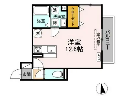 D-HILLS城北II(ワンルーム/2階)の間取り写真