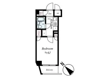 エクセリア新宿(1K/1階)の間取り写真