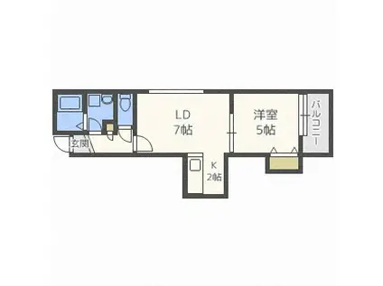 グロワール(1LDK/3階)の間取り写真