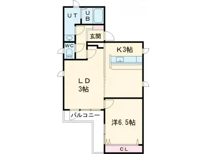 メゾンエキサイトシーガル(1LDK/3階)の間取り写真