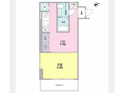 ブリックプレイス(1LDK/2階)の間取り写真