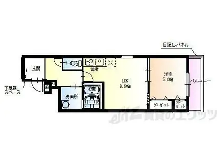 フジパレス内本町III番館(1LDK/3階)の間取り写真