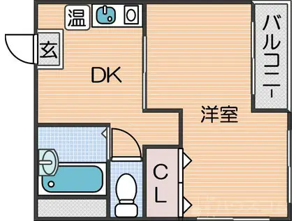 ジェイジェイベース西加賀屋(1DK/4階)の間取り写真