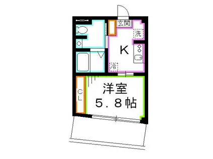 ガーデンテラス(1K/1階)の間取り写真