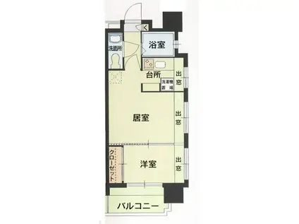 エステート・モア・平尾公園通(1LDK/9階)の間取り写真