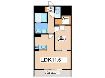 白山ヒルズ(1LDK/4階)の間取り写真