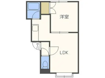 アビタシオン八軒(1LDK/3階)の間取り写真
