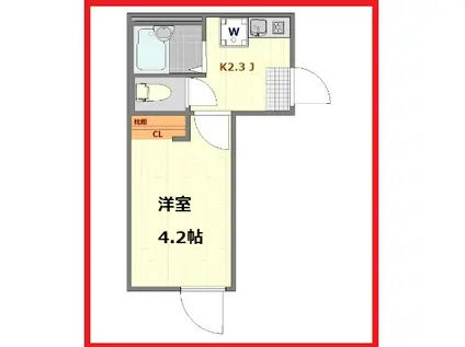 ウェルビーイング日暮里北(1K/1階)の間取り写真