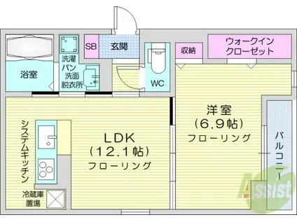 CLASSEUM仙台小田原4(1LDK/1階)の間取り写真