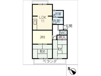 マンション小山(3LDK/3階)の間取り写真