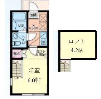 キュステ(1K/2階)の間取り写真