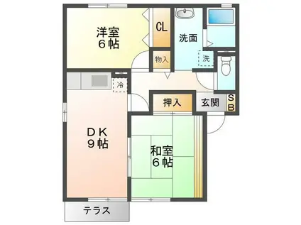 クレールコート(2LDK/1階)の間取り写真