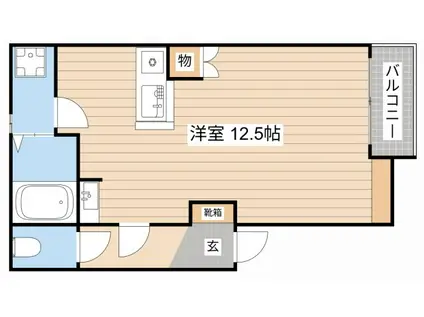 ESハイツ壱番館(ワンルーム/1階)の間取り写真