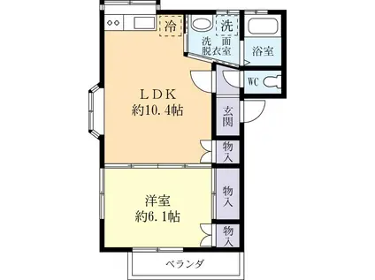 メゾン・ド・イマイ(1LDK/1階)の間取り写真
