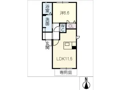 AC半田・I(1LDK/1階)の間取り写真
