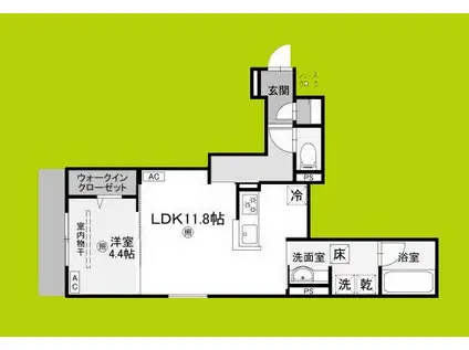 D-RESIDENCE蛍池西町(1LDK/2階)の間取り写真