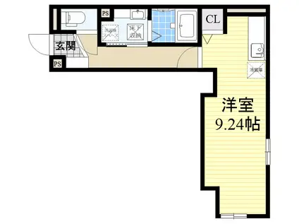 アイレックス京橋(ワンルーム/2階)の間取り写真