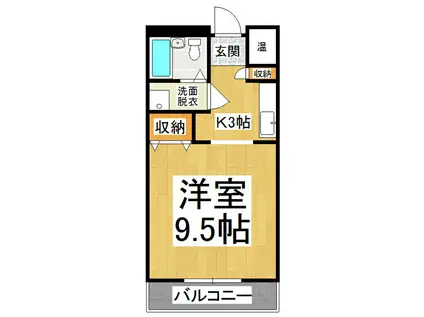 フォレストモール(1K/3階)の間取り写真