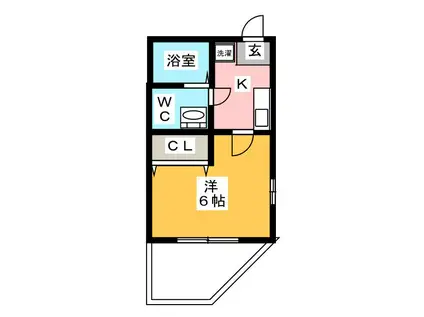 CASA BIANCA(1K/1階)の間取り写真