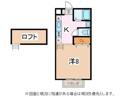 コーポこうのII(1K/2階)の間取り写真