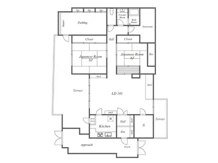 ガーデンハウス浜田山(2SLDK/1階)の間取り写真