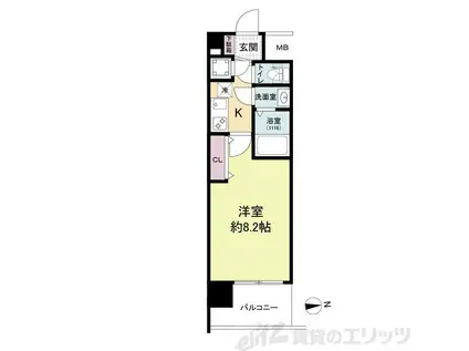 セレニテ江坂ミラク(1K/3階)の間取り写真