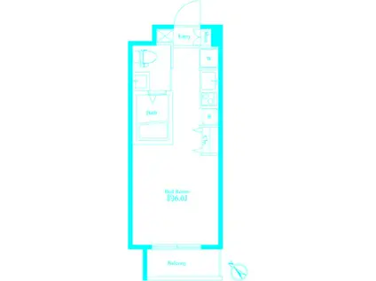 エフパークレジデンス妙蓮寺(ワンルーム/1階)の間取り写真