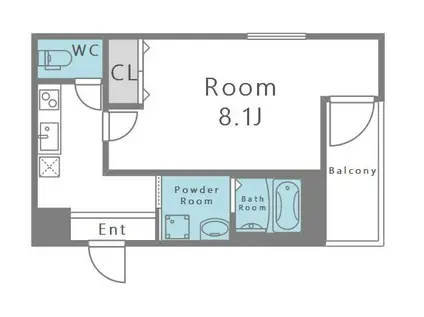フジパレス桑津V番館(1K/2階)の間取り写真
