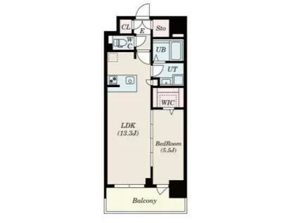 S-RESIDENCE佐賀天神ALINE(1LDK/8階)の間取り写真