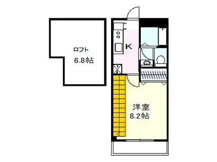 シャトレジョージタウン(1K/4階)の間取り写真