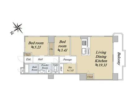 ライオンズマンション王子公園(2SLDK/8階)の間取り写真