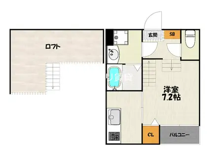 ハーモニーテラス和白東IV(1K/1階)の間取り写真