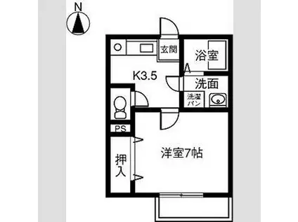 CLASSEED春日井(1K/2階)の間取り写真