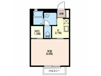 エクレール泰山 A棟(1K/2階)の間取り写真