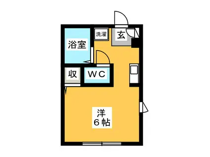 ウィングズU(ワンルーム/1階)の間取り写真