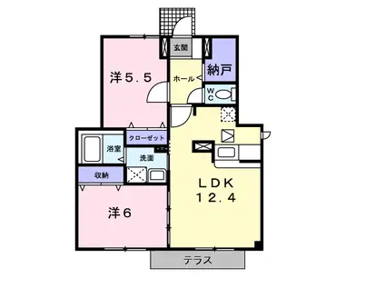 フィオーレ(2LDK/1階)の間取り写真