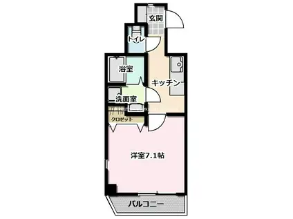 ルピナス井草(1K/7階)の間取り写真