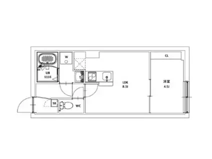 MAXIV CITY大島(1LDK/2階)の間取り写真